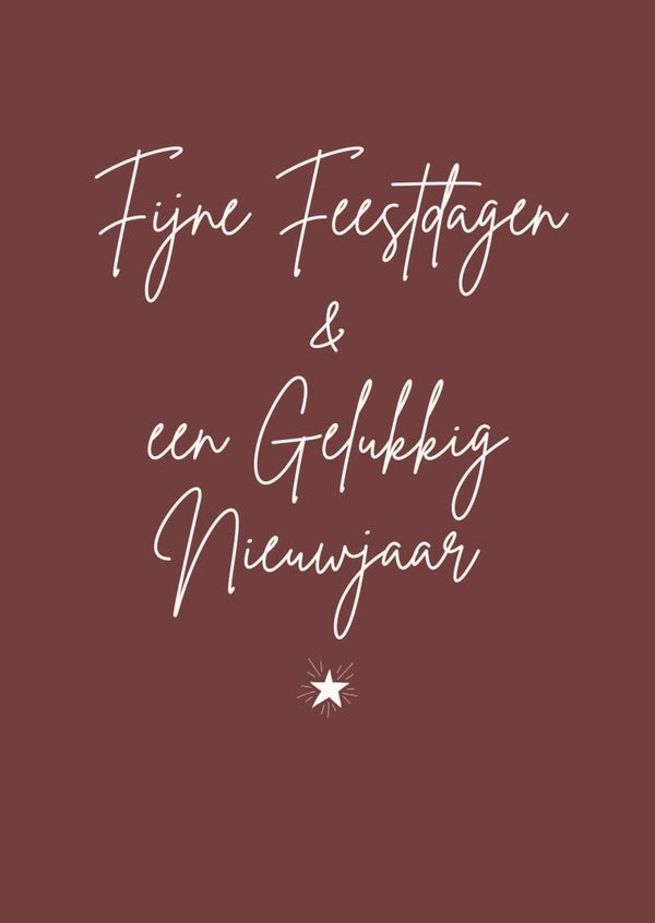 Ansichtkaart 'fijne feestdagen en een gelukkig nieuwjaar' k&k