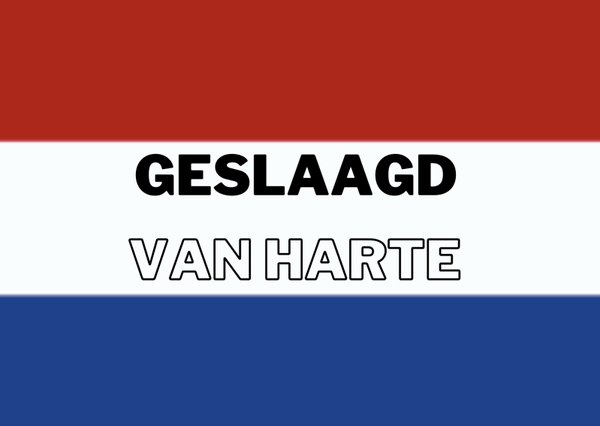 Ansichtkaart 'geslaagd van harte' k&k
