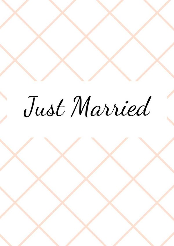 Ansichtkaart 'just married'