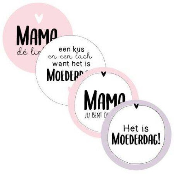 Kado sticker 'Moederdag' 4 stuks