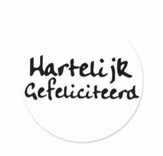 Kadosticker 'hartelijk gefeliciteerd'