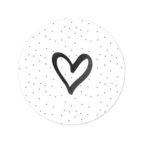Kadosticker 'hartje zwart wit'