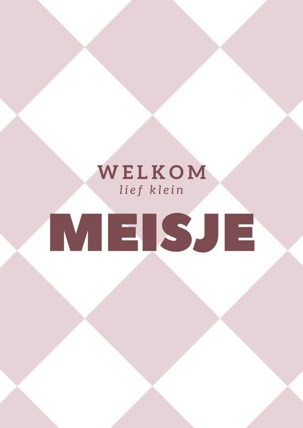 Ansichtkaart 'welkom lief klein meisje'
