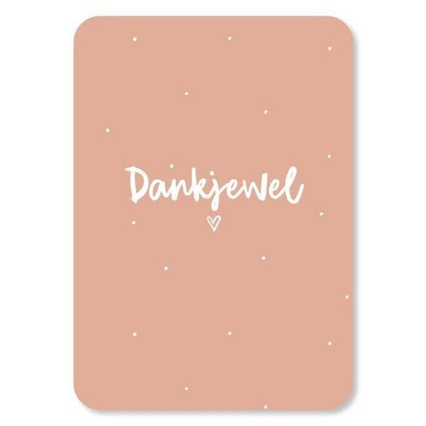 Ansichtkaart 'dankjewel roze'