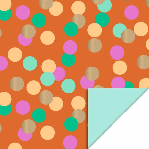 Kadopapier dubbelzijdig 'big confetti' 300x70 cm