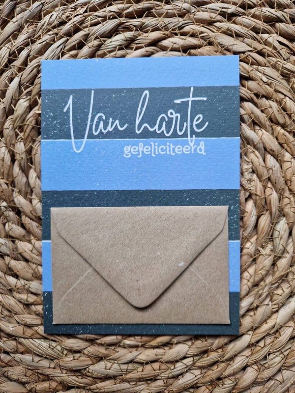 Geld/kado kaart 'van harte gefelictieerd'