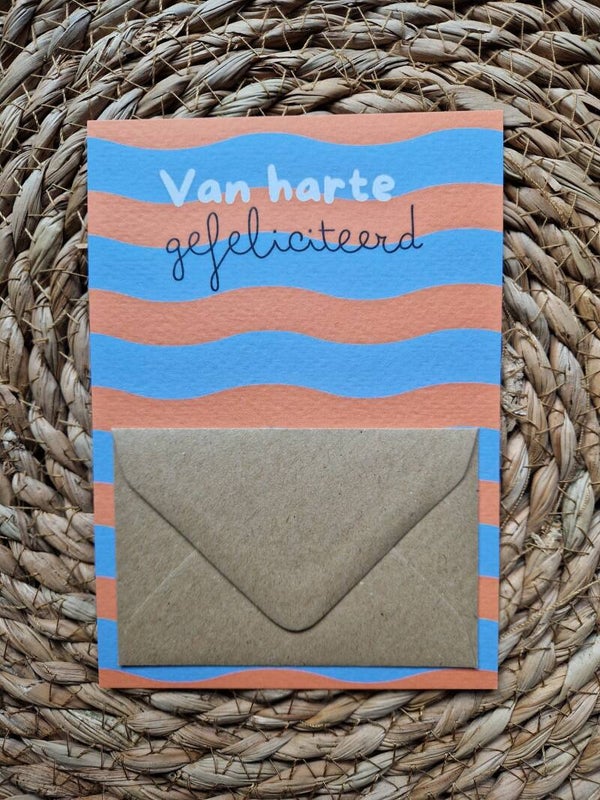 Geld/kado kaart 'van harte gefeliciteerd'