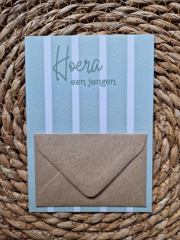 Geld/kado kaart 'hoera een jongen'