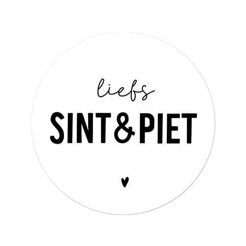 Kado sticker 'liefs Sint&Piet'