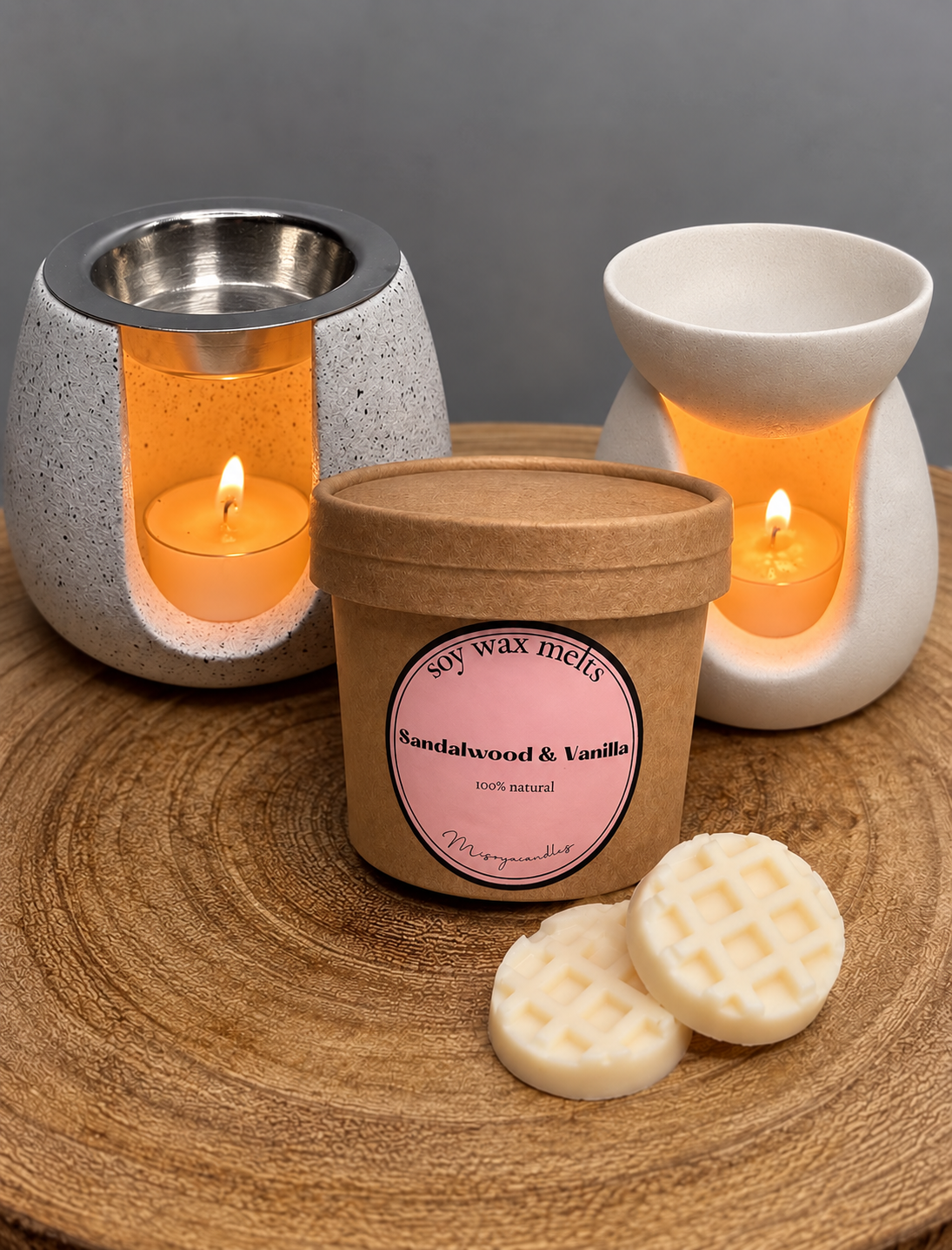 STONEWARE WAX BURNER / WAFFLE WAX MELTS