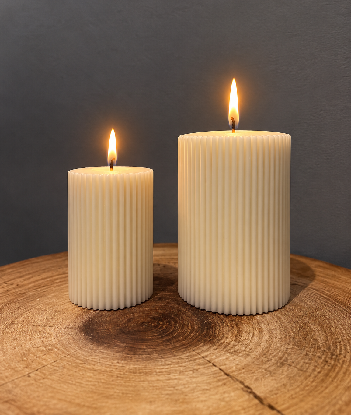 STRIPE CYLINDER PILLAR candle
