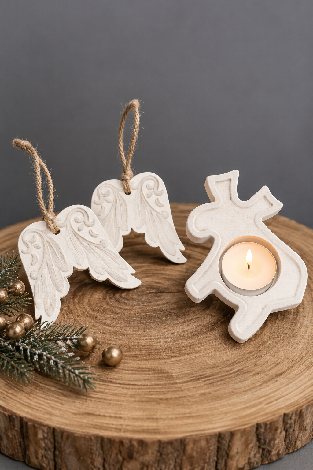 CHRISTMAS GIFT BOX DUO candle / tealight holder