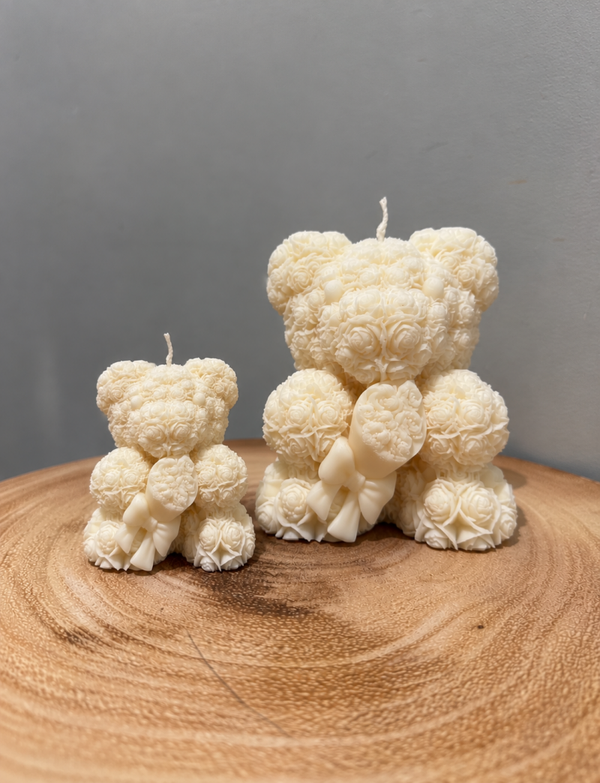 FLOWERS TEDDY BEAR candle