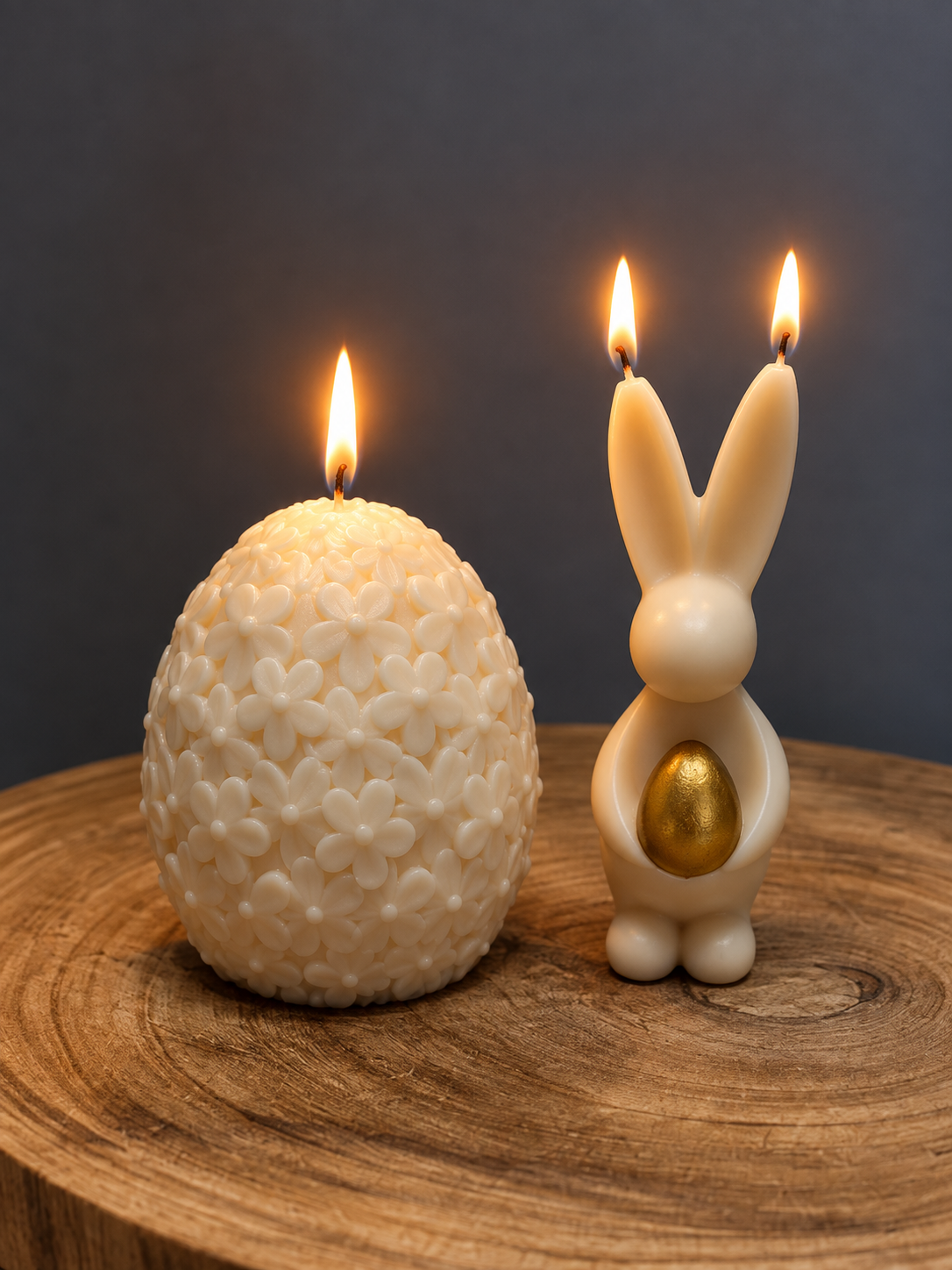 FLORAL EGG & BUNNY candle