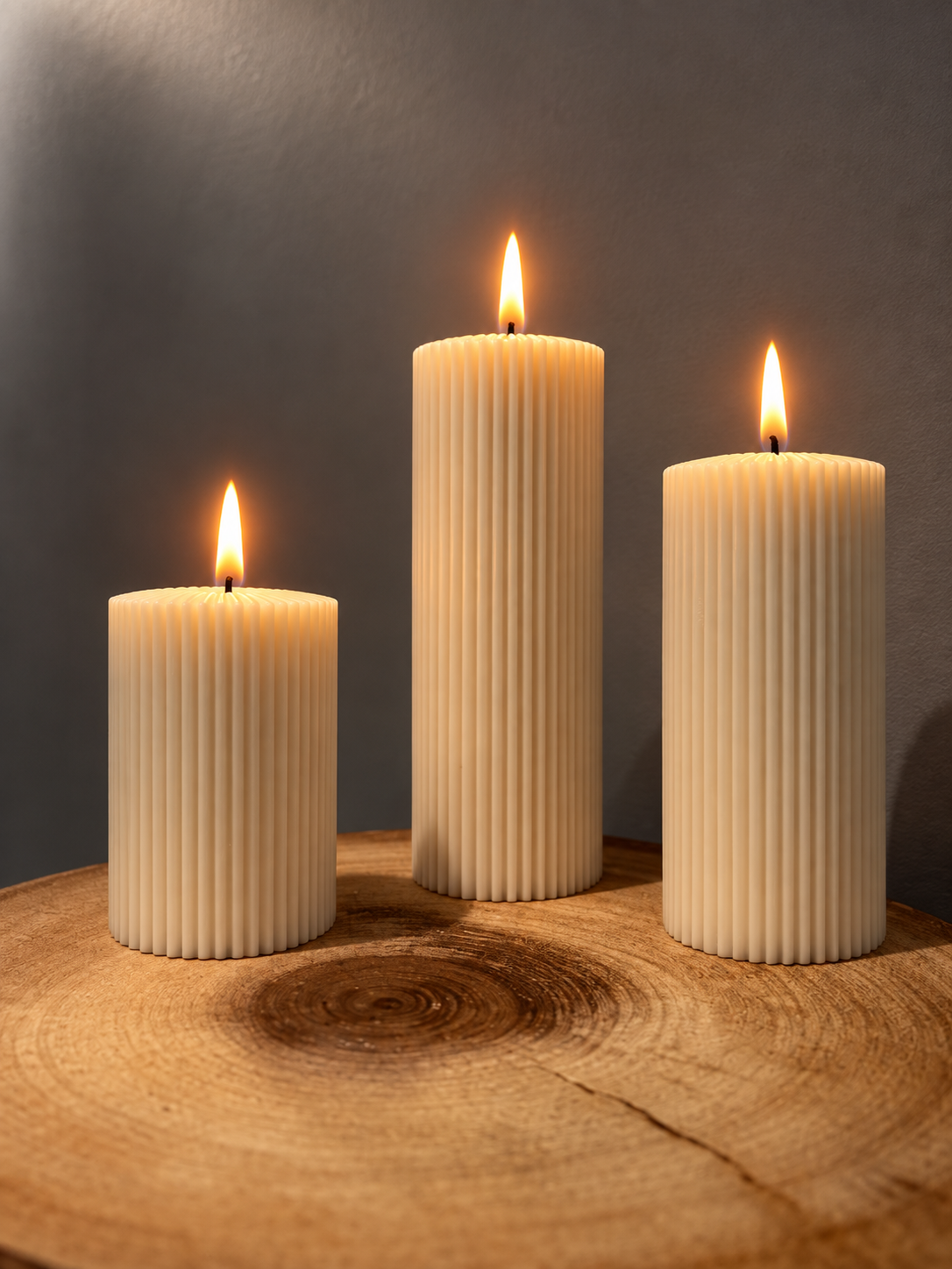 STRIPE CYLINDER PILLAR candle