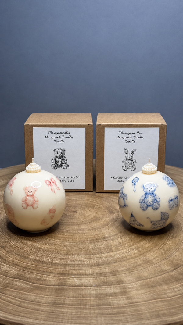 BABY BAUBLE BLUE & PINk candle