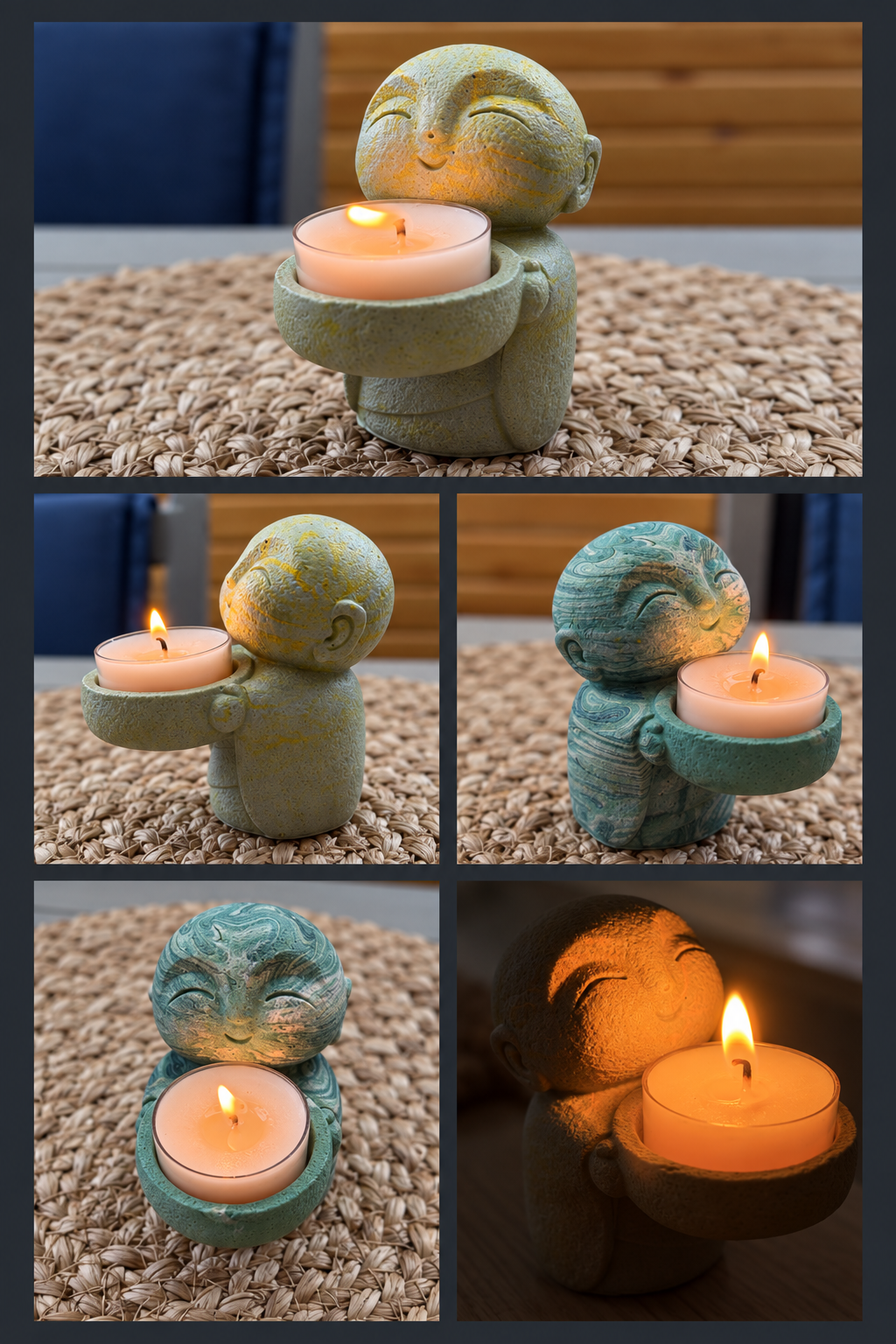 ZEN LITTLE MONK holder ( tealight  included )