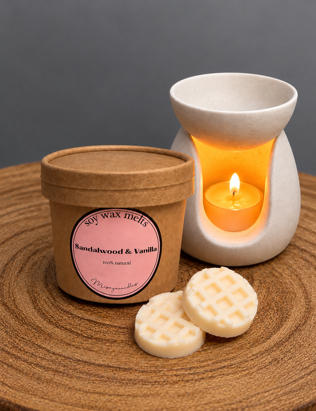 STONEWARE WAX BURNER / WAFFLE WAX MELTS