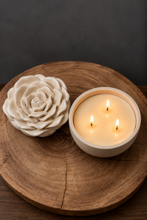 ROSE REVERIE candle container & refill