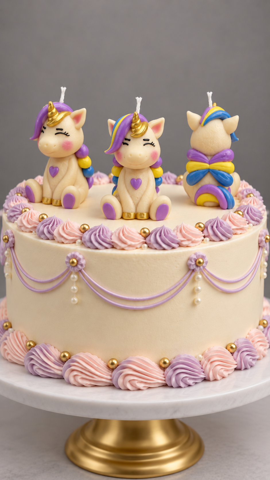 Unicorn Candle Birthday Cake Topper
