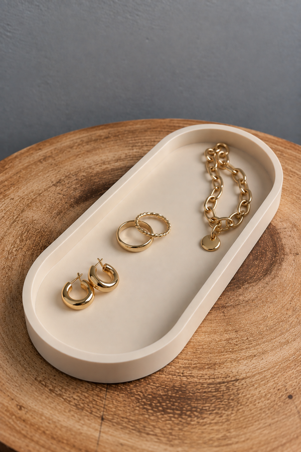 LARGE JESMONITE OVAL TRAY