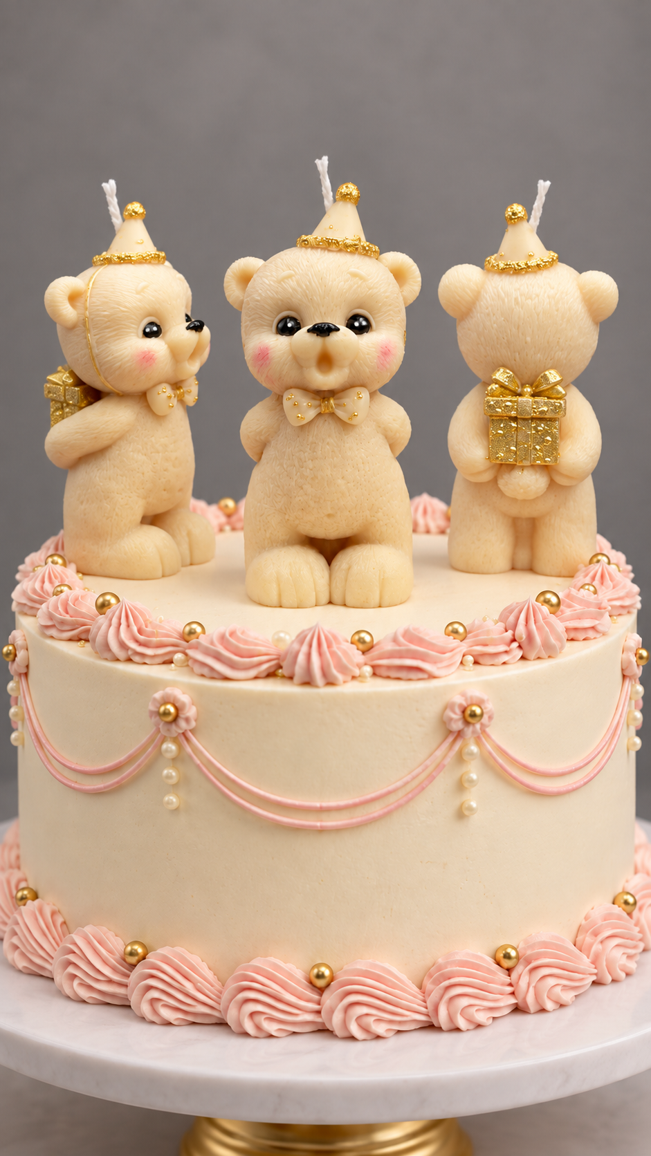 Teddy Bear Candle Birthday Cake Topper