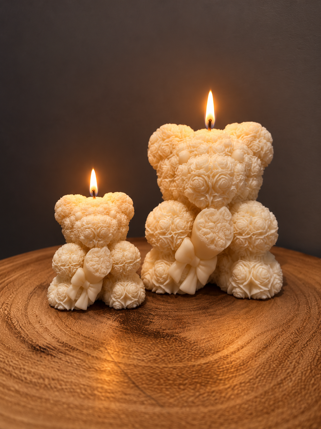 FLOWERS TEDDY BEAR candle