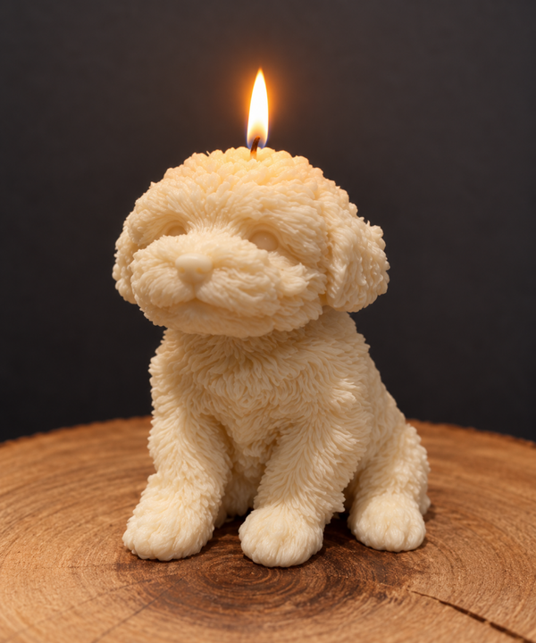TEDDY PUPPY dog candle