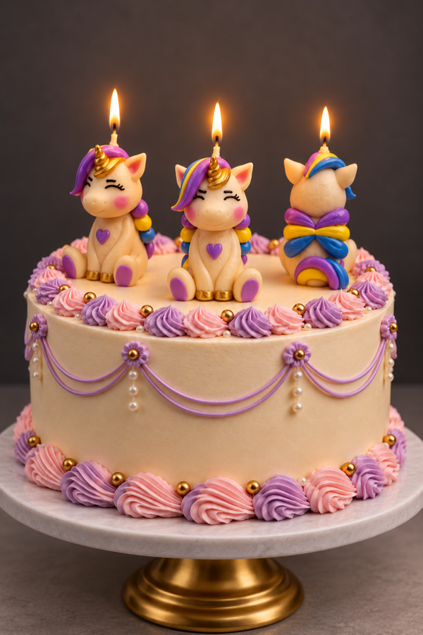 Unicorn Candle Birthday Cake Topper