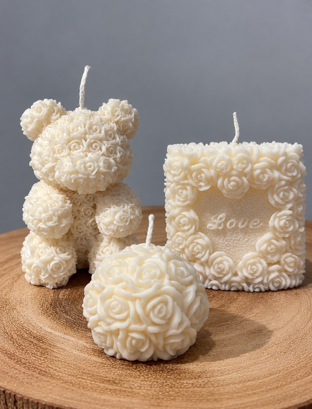 ROSE TEDDY BEAR candle