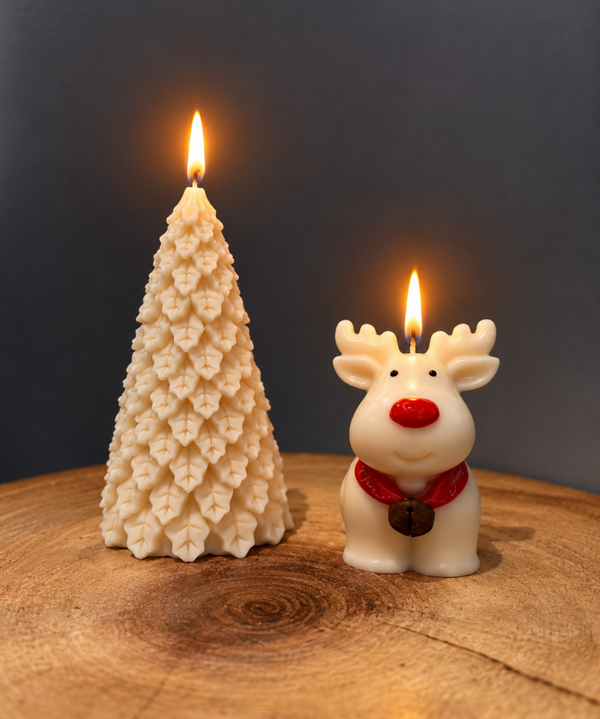 RED NOSE CHRISTMAS ELK candle