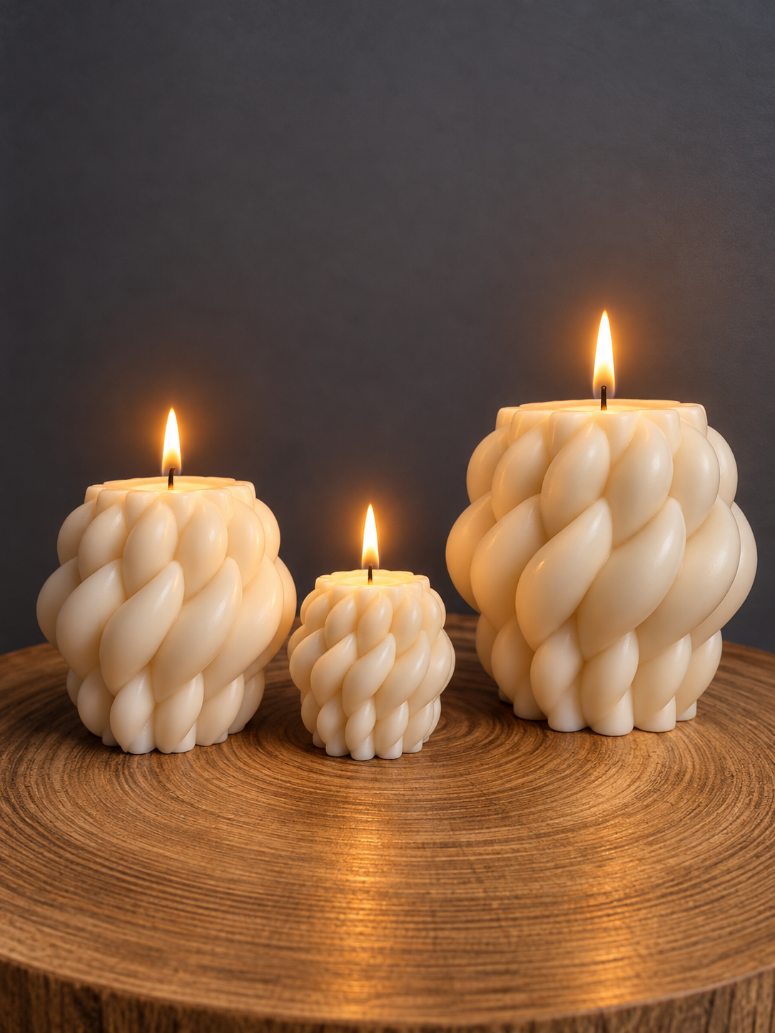 KNITTED CYLINDER candle