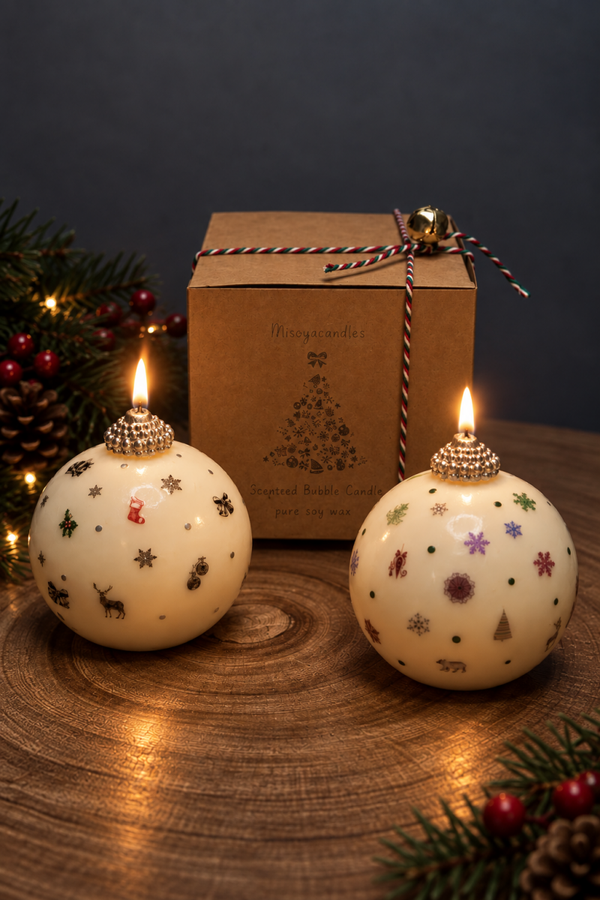 LACQUERED BAUBLE SILVER candle