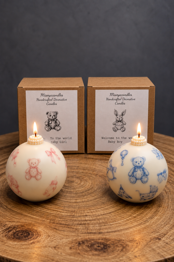BABY BAUBLE BLUE & PINK candle