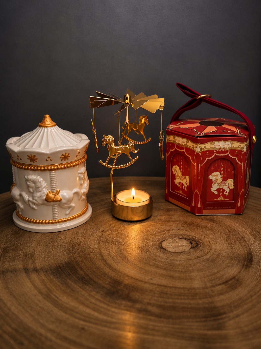 HORSE CAROUSEL candle, tray & refill
