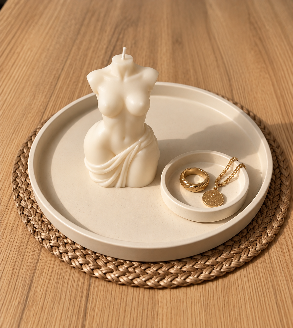 JESMONITE LARGE ROUND TRAY