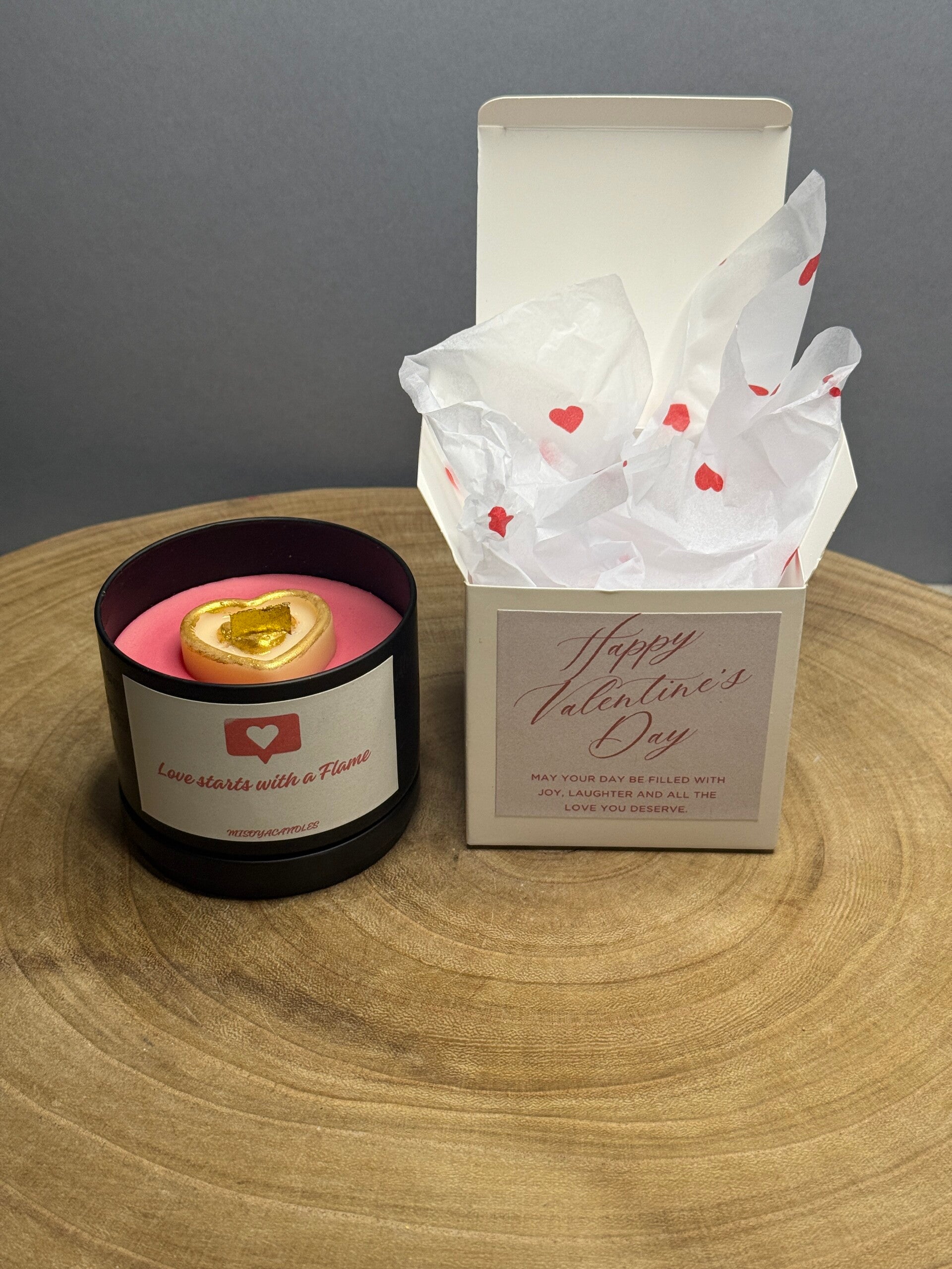 LOVE STARTS WITH A FLAME candle