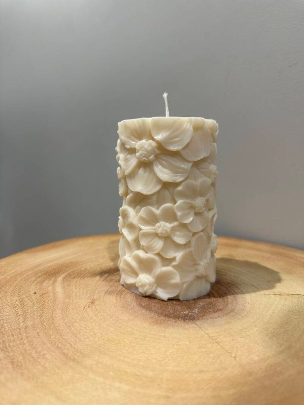 FLOWERS PILLAR candle