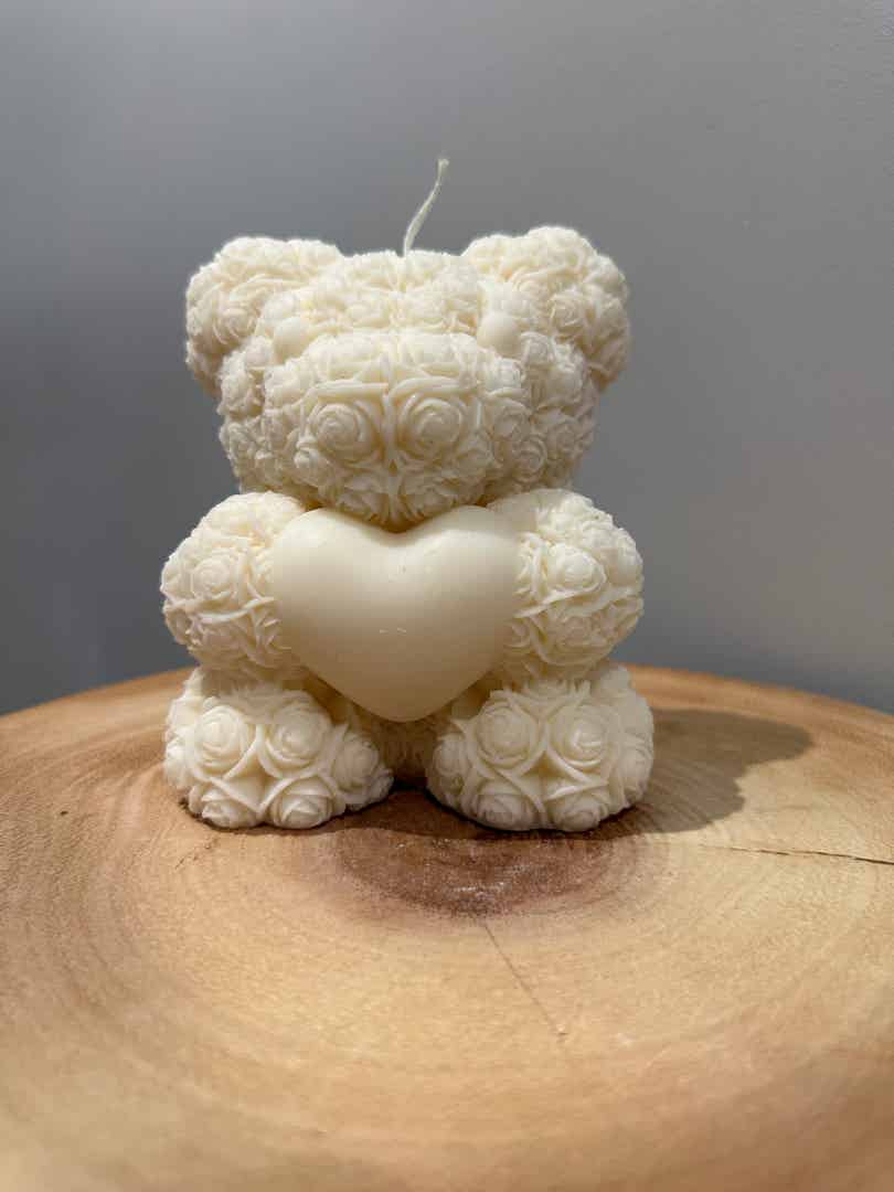 HUGE LOVE TEDDY BEAR candle