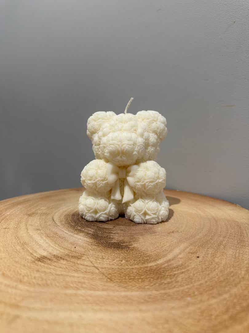 BOW TEDDY BEAR candle