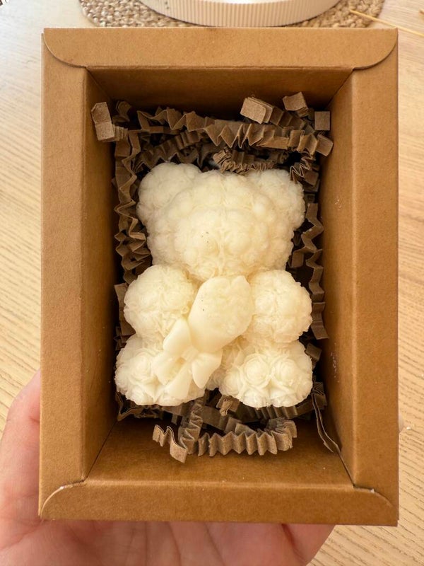 MINI FLOWER TEDDY BEAR candle