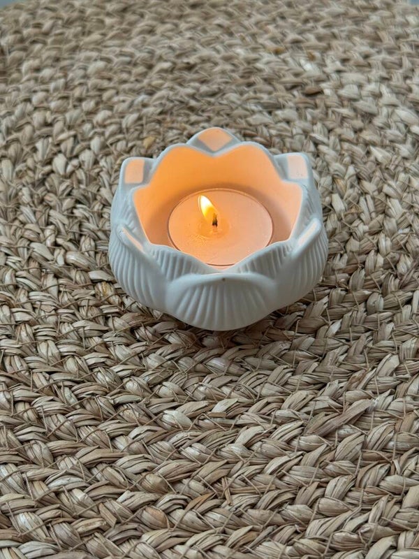 FLOWER TEALIGHT HOLDER  ( one tea light included )