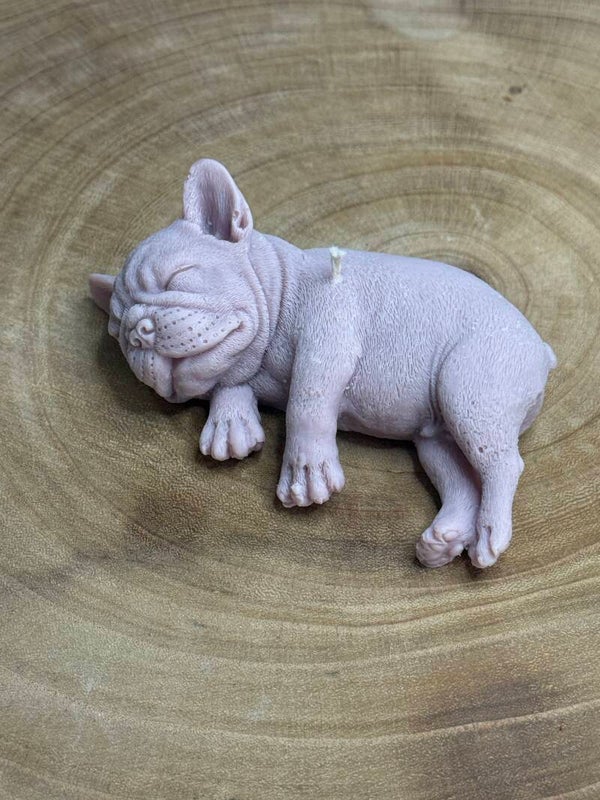 SLEEPY FRENCH BULLDOG dog candle SALE