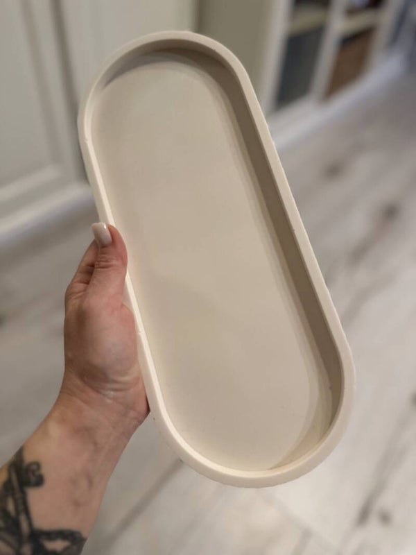 LARGE JESMONITE OVAL TRAY