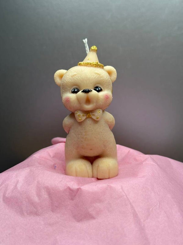 Teddy Bear Candle Birthday Cake Topper