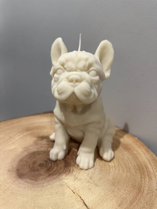 LARGE FRENCH BULLDOG dog candle