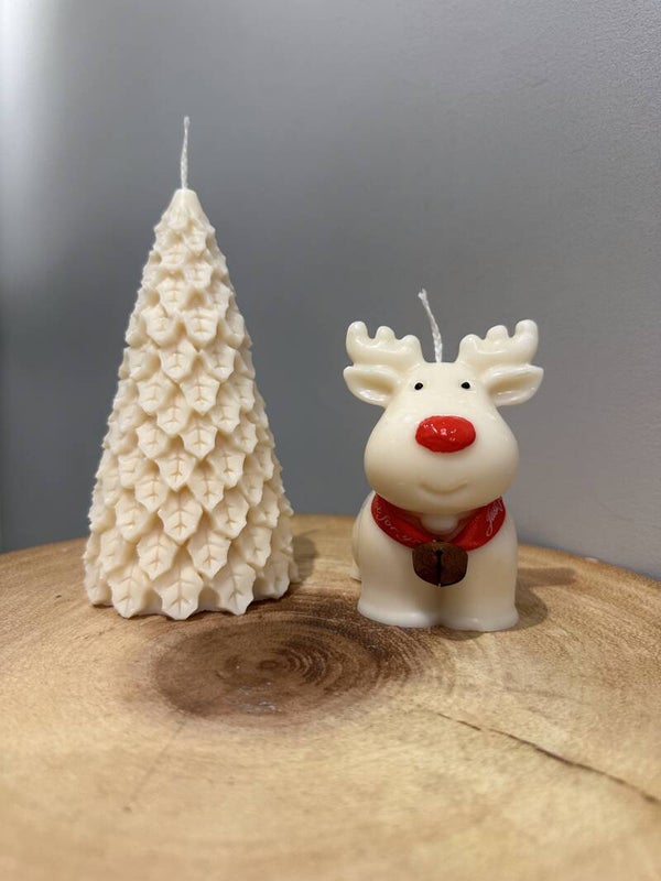RED NOSE CHRISTMAS ELK candle