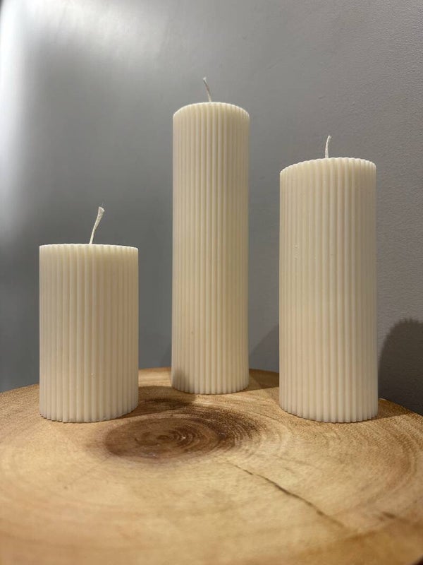 STRIPE CYLINDER PILLAR candle
