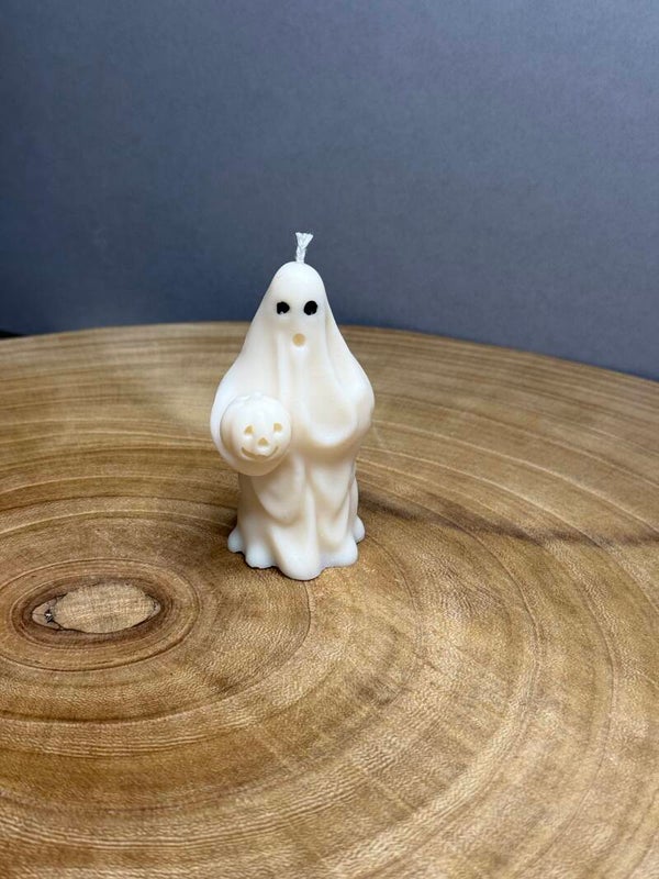 GHOST PUMPKIN HEAD candle