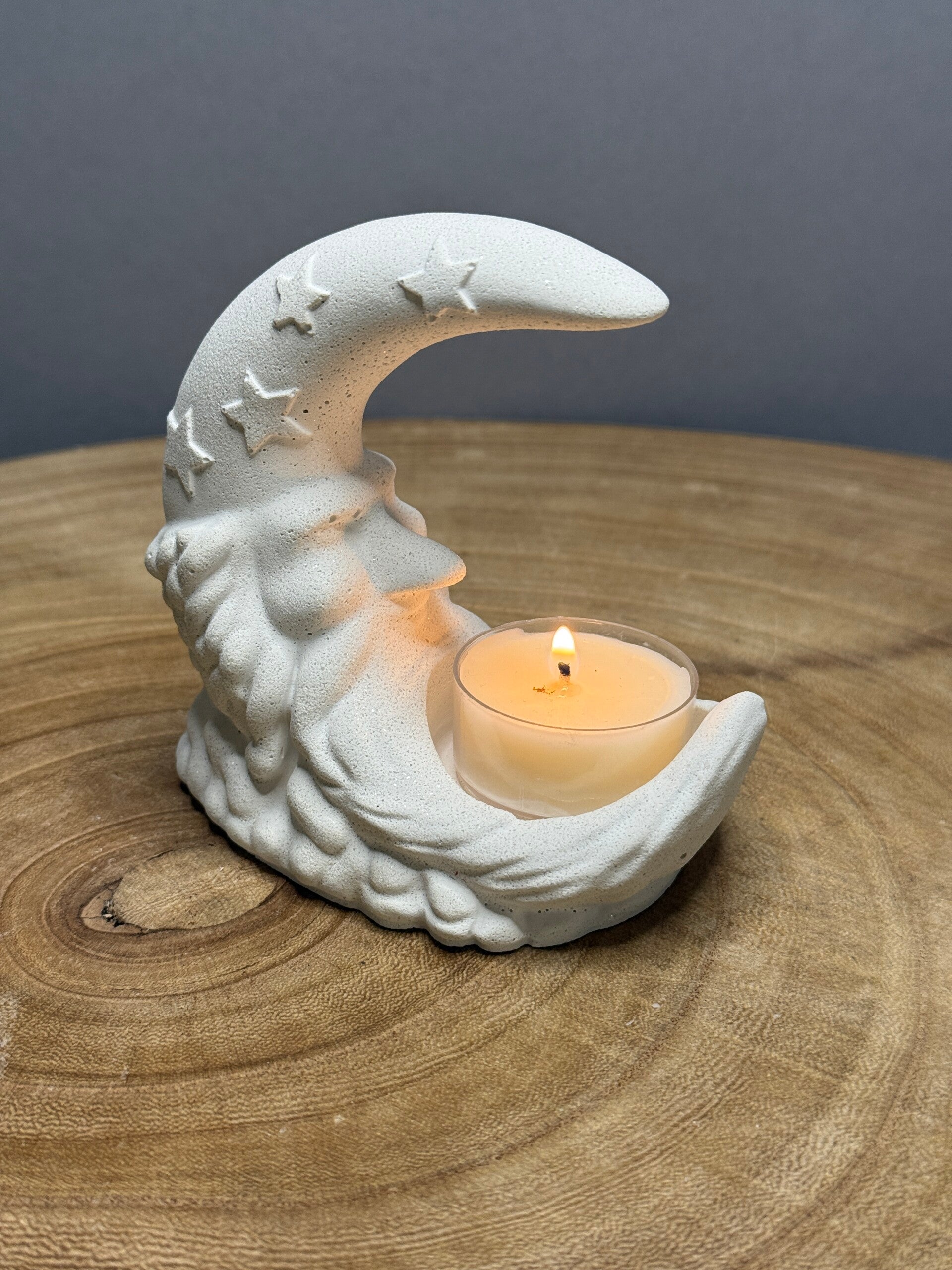STONEWARE MOON TEALIGHT HOLDER